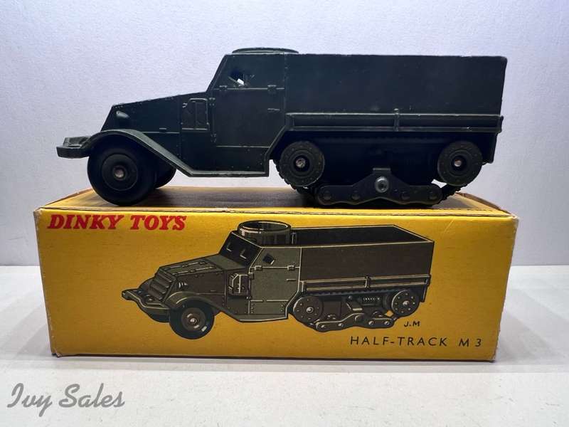 FRENCH DINKY TOYS #822 M3 ARMY HALFTRACK + Original Box