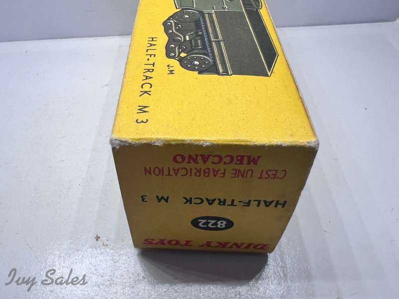 FRENCH DINKY TOYS #822 M3 ARMY HALFTRACK + Original Box
