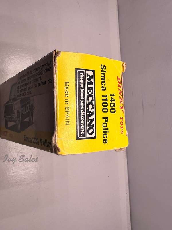 SPAIN DINKY TOYS #1450 SIMCA 1100 POLICE CAR+ Original Box - RARE