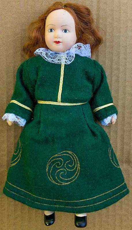 Porcelain Doll in Irish Costume