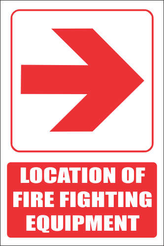 FB1ER (Vinyl Sticker) - Red Arrow, Location of Fire Fighting Equipment Right Sign - 300x200mm