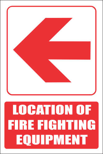 FB1EL (Vinyl Sticker) - Red Arrow, Location of Fire Fighting Equipment Left Sign - 300x200mm