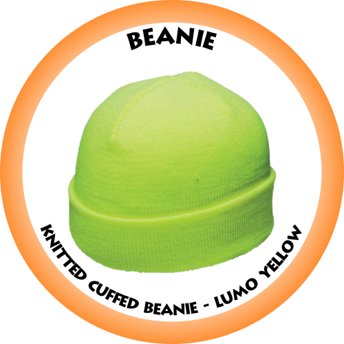 Knitted Cuffed Beanie - Lumo Yellow