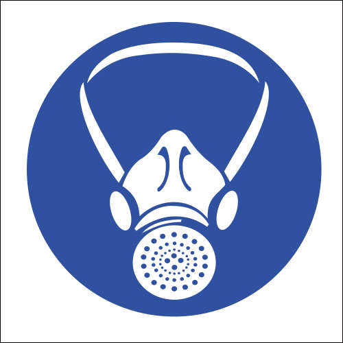 MV2 (Abs Plastic) - Respiratory Protection Safety Sign - 150x150mm