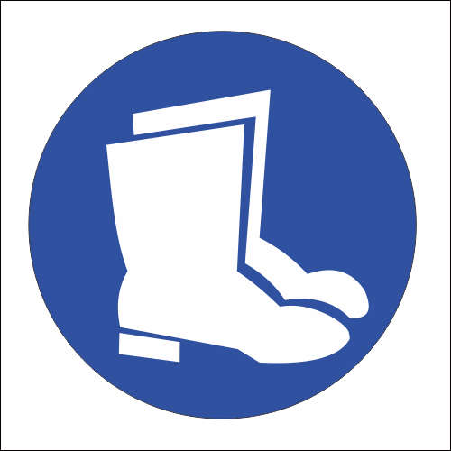 MV6 (Abs Plastic) - Foot and Leg Protection Safety Sign - 150x150mm