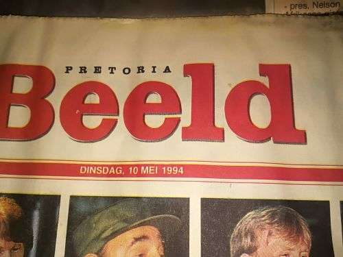 Own a piece of history - two Beeld newspapers reporting on the Mandela inauguration