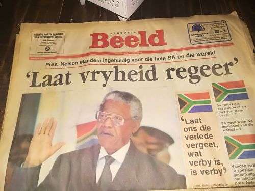 Own a piece of history - two Beeld newspapers reporting on the Mandela inauguration