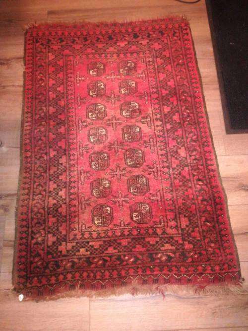 Beautiful vintage hand-knotted Afghan Persian rug.