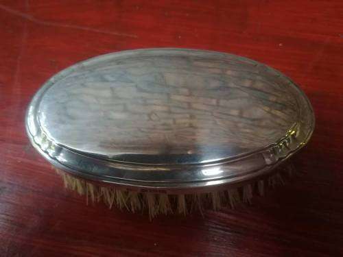 Beautiful antique sterliong silver brush in original box