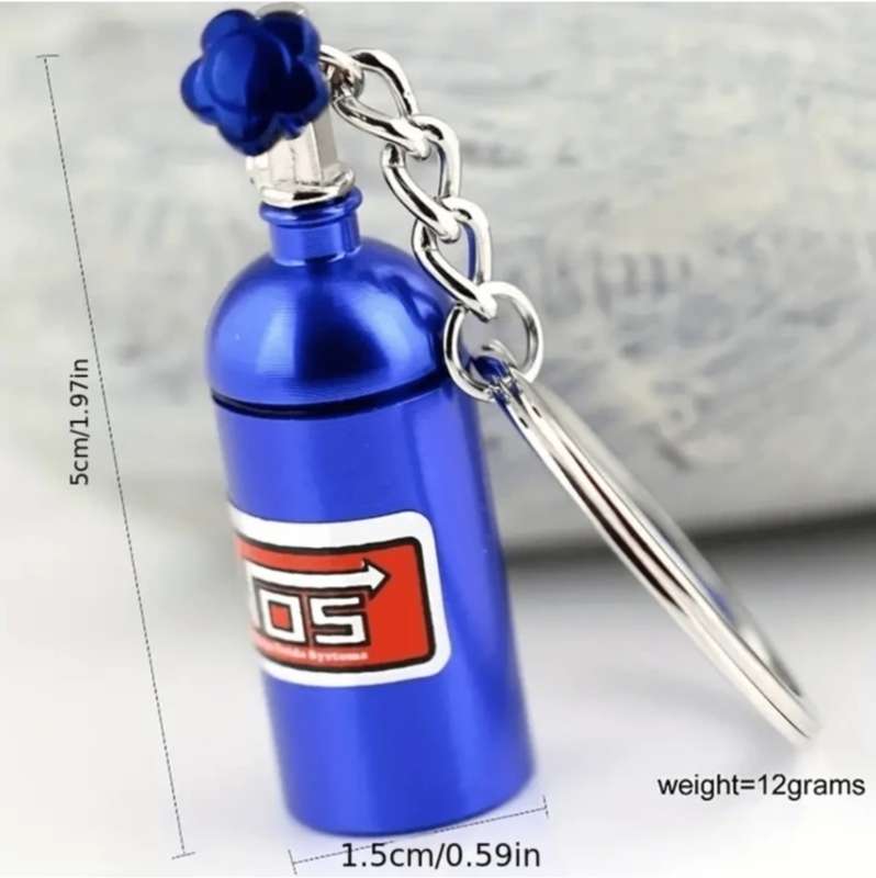 Nos Nitrogen Bottle Key Ring (Blue)