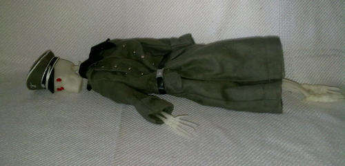 12" Action man SS coat, peak cap and belt