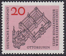 GERMANY : 1964, BENEDICTINE ABBEY (SINGLE ISSUE) **MINT