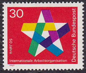 GERMANY : 1969, ILO (SINGLE ISSUE) **MINT
