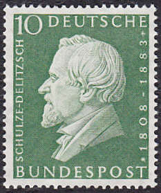 GERMANY : 1958, SCHULZE-DELITZSCH (SINGLE ISSUE) **MINT