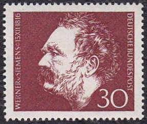 GERMANY : 1966, WERNER VON SIEMENS (SINGLE ISSUE) **MINT