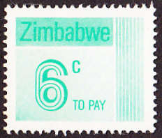 ZIMBABWE : 1985, POSTAGE DUE (6c) **MINT