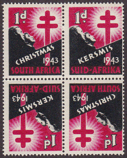 UNION : 1943, CHRISTMAS (TETE BECHE BLOCK OF 4) **MINT