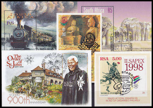 RSA : 5x MINIATURE SHEETS (1990's) ALL C.T.O.
