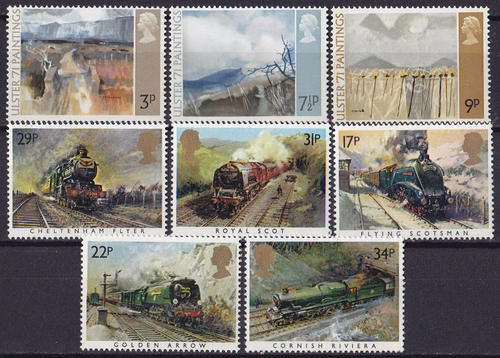 GB: 2x COMPLETE SETS (ULSTER PAINTINGS & TRAINS) **MINT