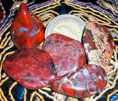 Jasper - Brecciated Dark Red Jasper Tumbled stones