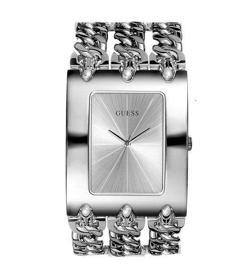 NEW Guess Wide Metal Silver Ray Dial Watch from The Housewives Depot