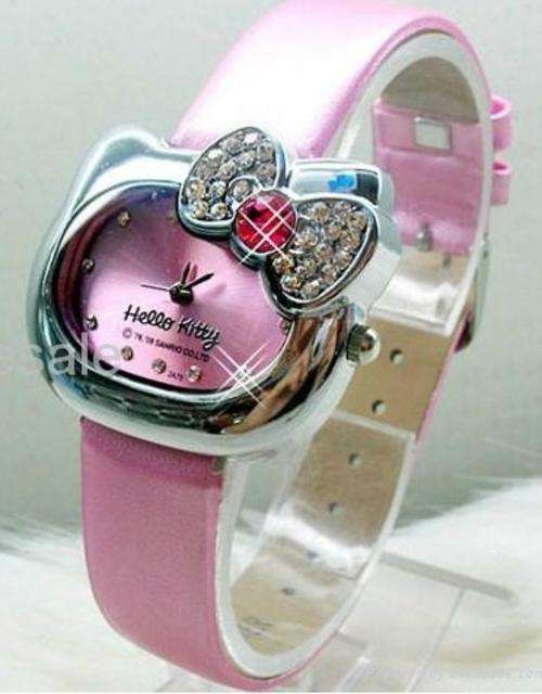WOW Hello Kitty watch with crystal bow detail in a Pink strap