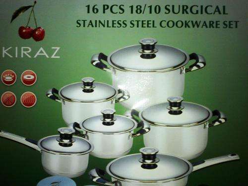 KIRAZ 16 pc 18/10 SURGICAL Stainless Steel cookware *Free Shipment in SA* from The Housewives Depot