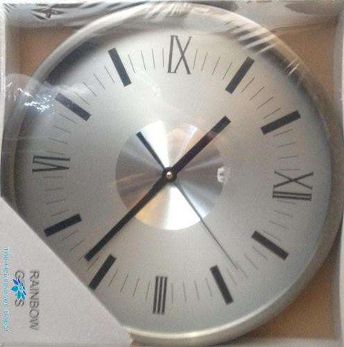*SPECIAL* Silver Wall clock with Roman numerals from The Housewives Depot