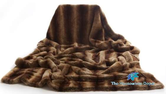 Soft Faux Fur Bear Blanket - Brown from The Housewives Depot