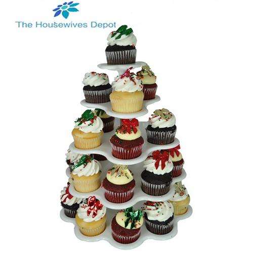 5 Tier (27 Count) Plastic Cupcake Stand from The Housewives Depot