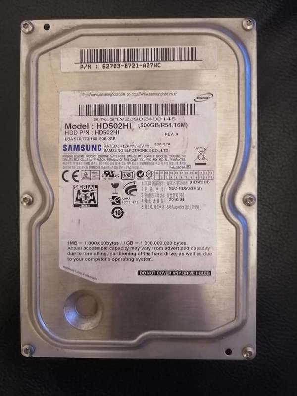500GB Samsung Hard drive 3.5` SATA