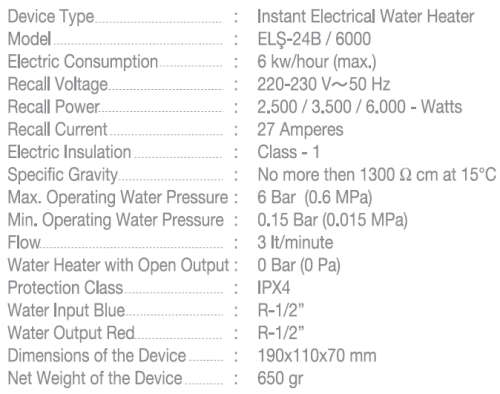 Selen 5.5Kw Instant Water Heater