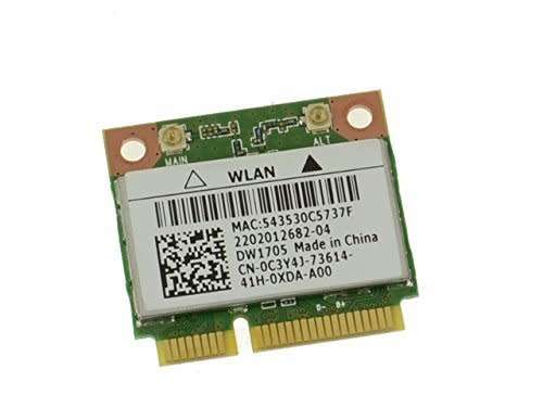 Dell Wireless DW1705 WLAN WiFi 802.11 b/g/n + Bluetooth 4.0 Half-Height Mini-PCI Express Card - C3Y4