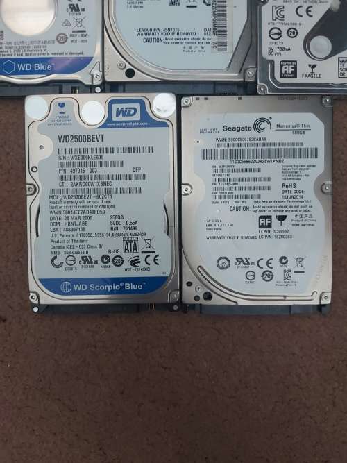 Laptop Hard Drive LOT 5x Laptop Hard Drives