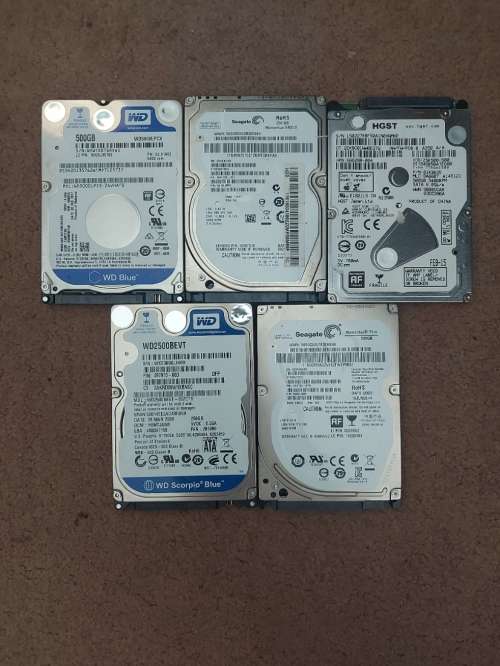 Laptop Hard Drive LOT 5x Laptop Hard Drives