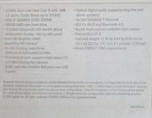 Apple MacBook Pro 2012 - i5 - SSD