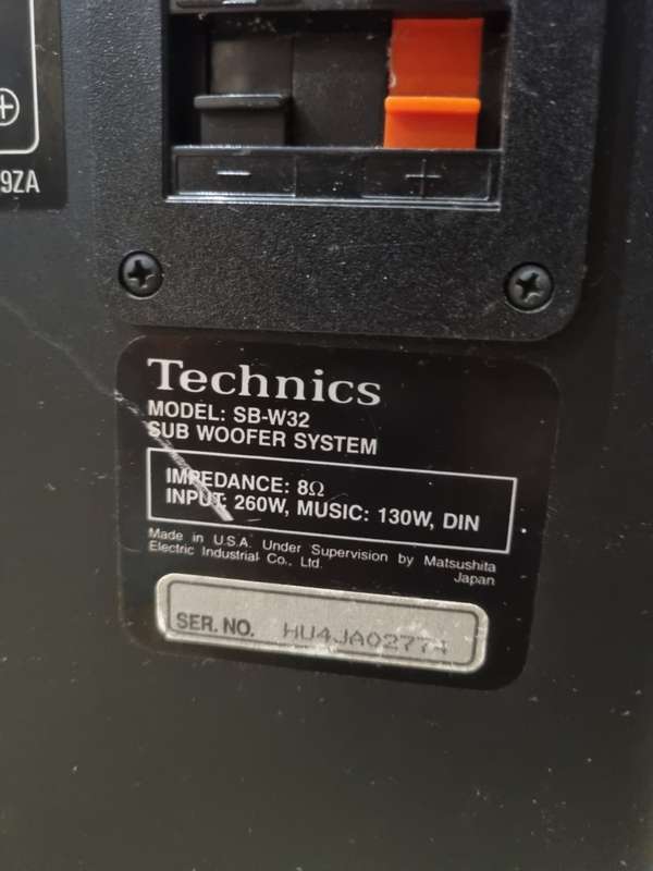 Technics Amplifier with Subwoofer and speakers - Surround Sound