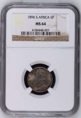 1896 6P - NGC GRADED MS64 (ONLY 1 BETTER)