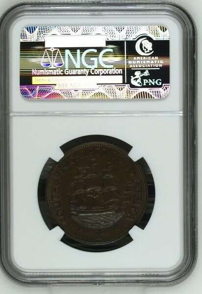 RARE 1933 S. AFRICA PENNY : NGC GRADED MS63