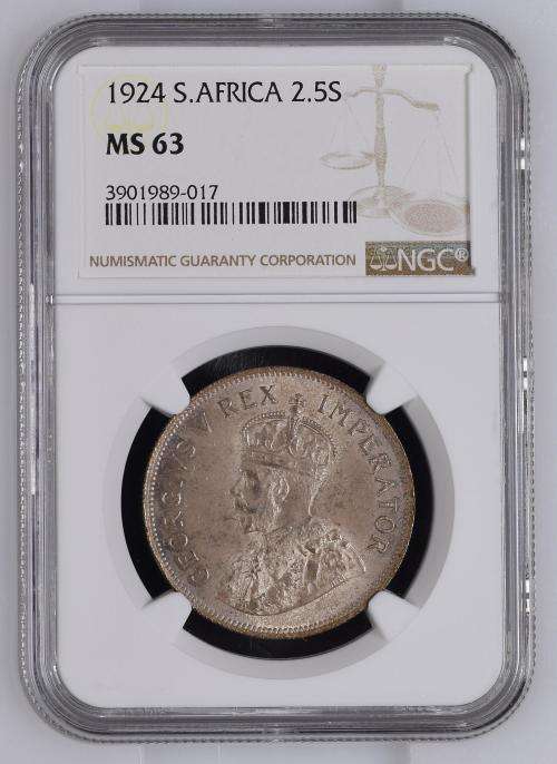 1924 HALFCROWN - NGC MS63: 2ND FINEST