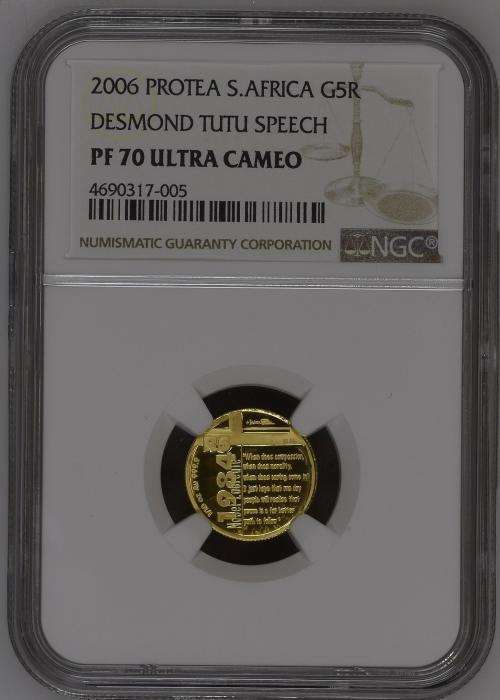 2006 PROTEA G5R - DESMOND TUTU - PF70 ULTRA CAMEO