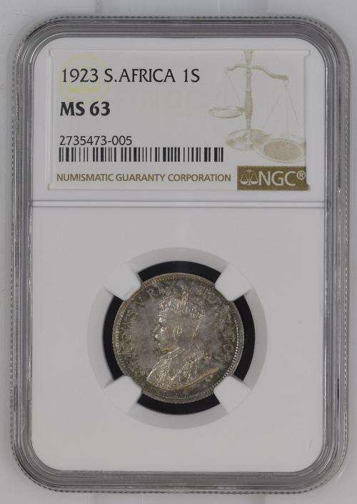 1923 UNION SHILLING - NGC GRADED MS63 - RARE COIN