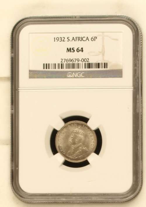 1932 UNION 6P - HIGH NGC GRADE MS64