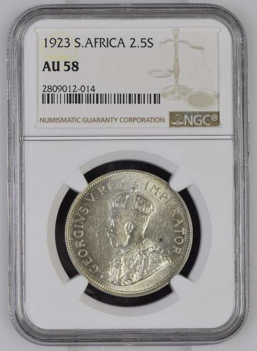 1923 HALFCROWN - NGC GRADED AU58