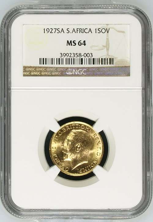 1927 GOLD SOVEREIGN - NGC GRADED MS64