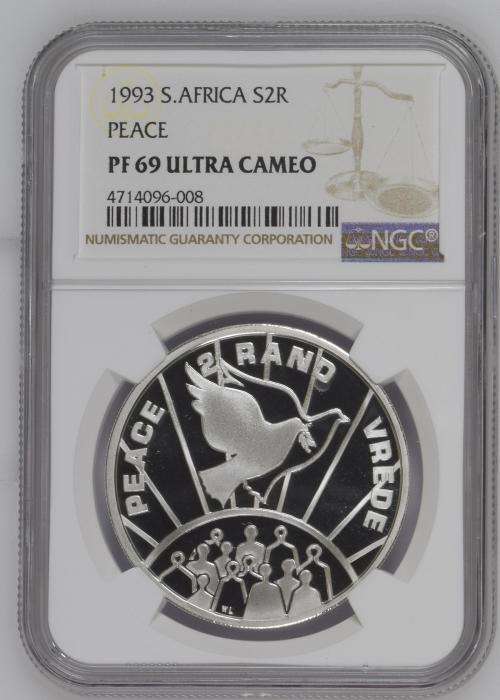 1993 S. ARICA SILVER R2 - PEACE - FINEST PF69UC