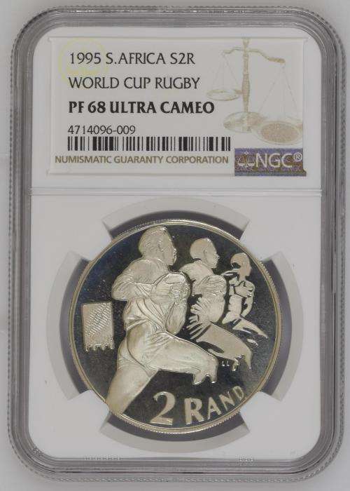 1995 RUGBY WORLD CUP - SILVER R2 - NGC  PF68UC