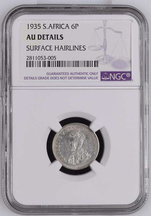 1935 SOUTH AFRICA 6P: SCARCE - AU DETAILS
