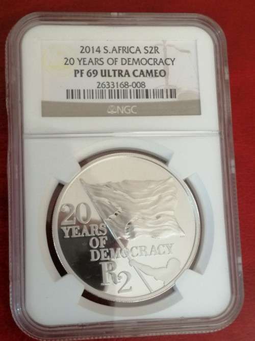 2014 Silver R2 - 20 Years of Democracy - NGC Graded Proof 69