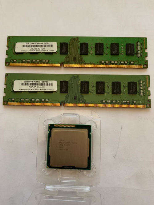 2x ServiceLife 8GB DDR3 DIMM (PC3-12800) 1600 MHz Desktop Ram + 1x CPU Intel Core i5-2400 3.10GHz